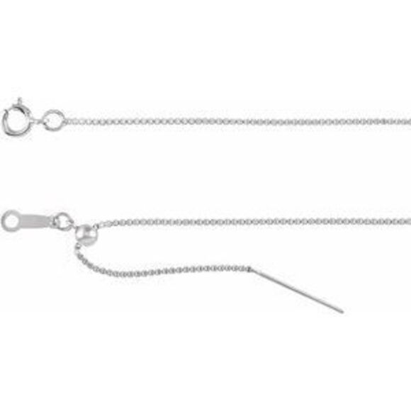 14K White 1 mm Adjustable Threader Box 6-8" Chain,All Products : American Fashion Style Bags On Sale